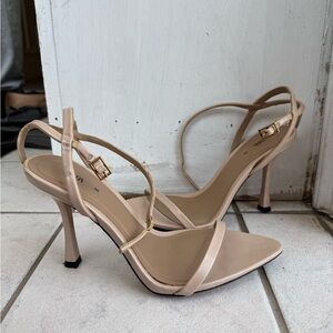 Zara Elegant Beige Strappy Heels